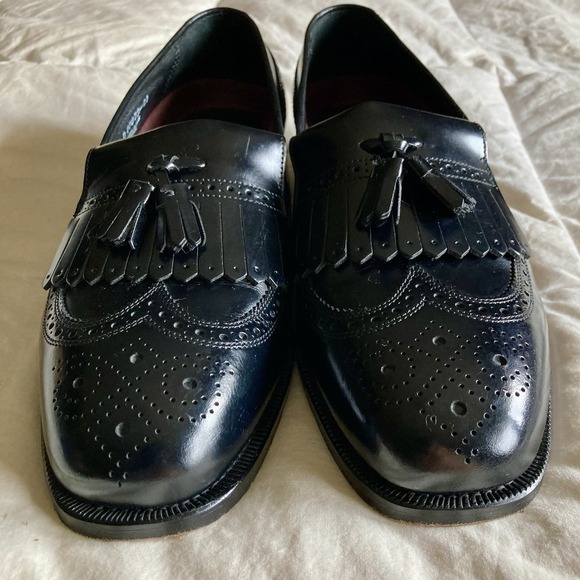 Florsheim Lexington Wingtip Loafer Mens US-9D Leather Brogue Black 17073-01 EUC main image 5
